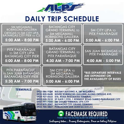 pitx to lipa batangas schedule